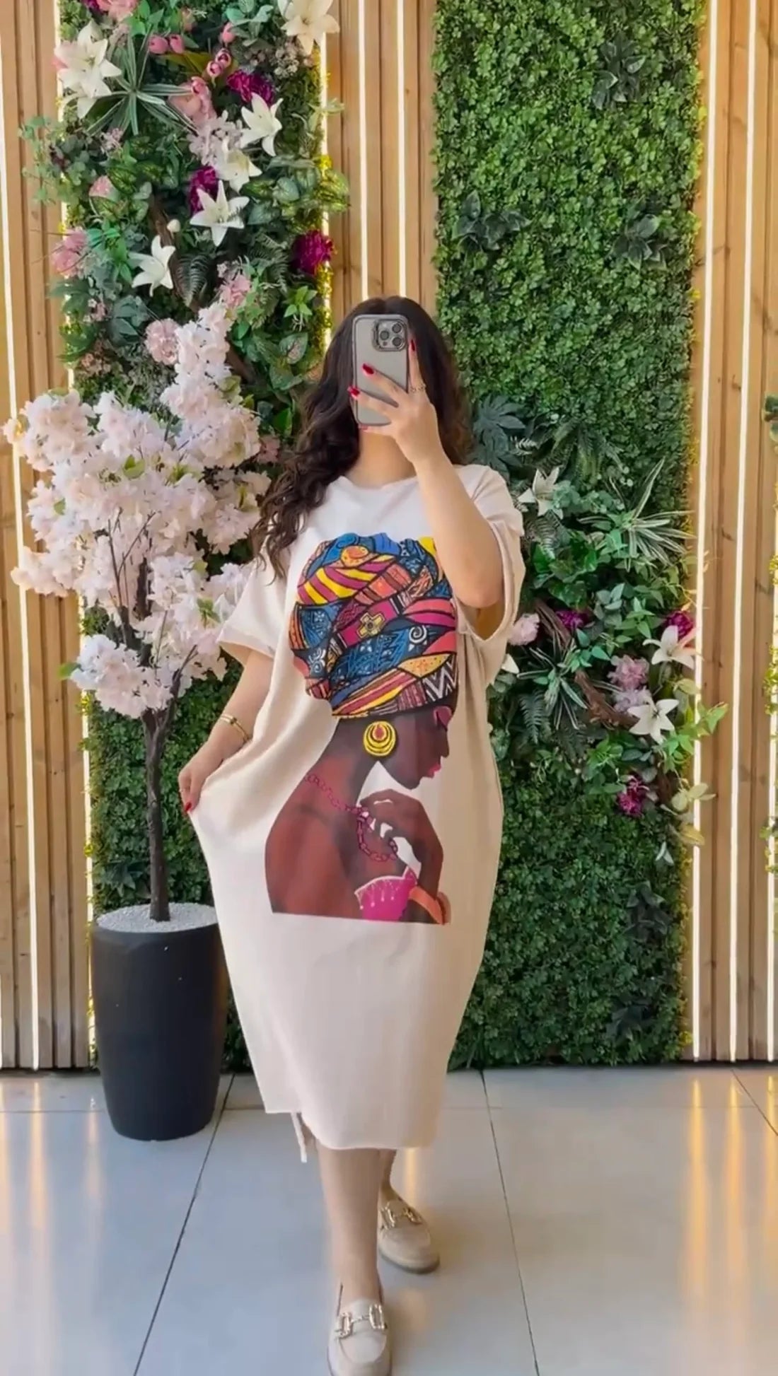 CH 443 MasterMindswear ELEGANT DROP SHOULDER PRINTED LONG TOP