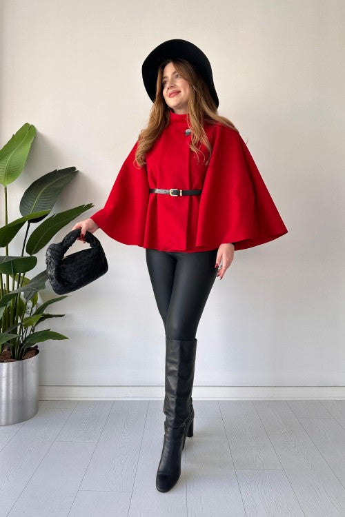 CH-509 NEW DESIGN SHORT CAP SHAWL WITH BELT