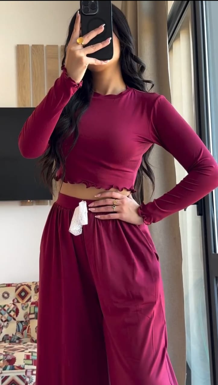CH-546 MasterMindswear BreezeFlow Wide-Leg Loungewear Set For Summer