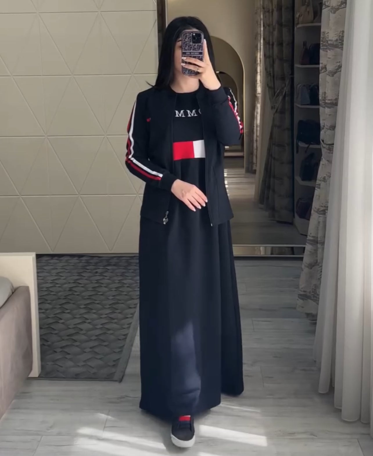 CH-492 MasterMindswear 2 Pcs Casual Outfit Upper With Long Inner Gown