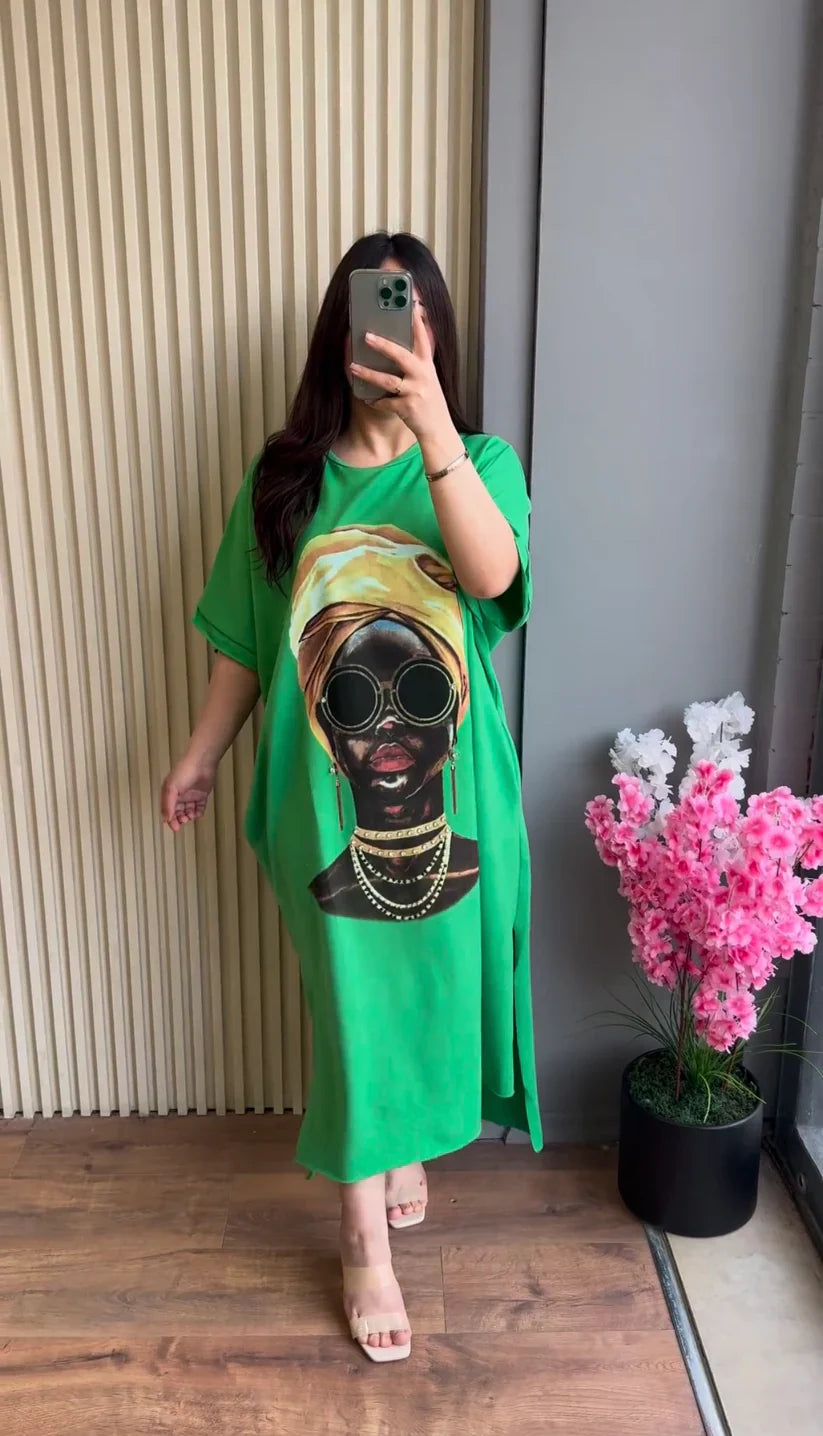 CH-457 MasterMindswear Drop Shoulder Printed Long Top