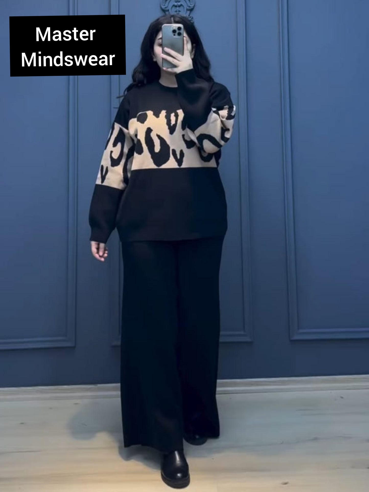 CH # 526 MasterMindswear 2 Pcs Wild Printed Fleece Co ord Set