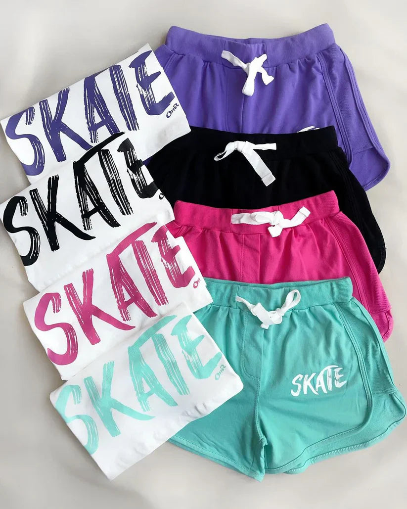 CH#444 Spring Vibes Colorful Skate Printed Top & Boxer Set
