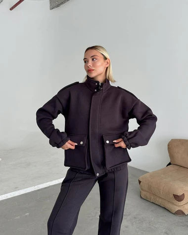 CH-488 MasterMindswear Mock Neck Cargo Pocket Winter Fleece Out-Fit