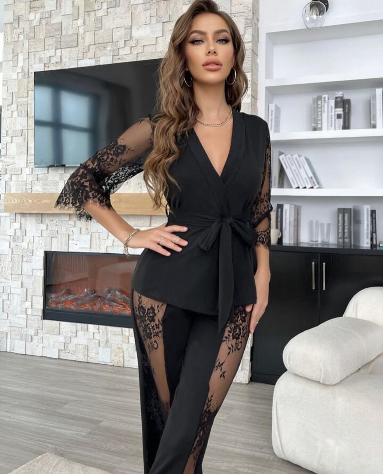 P-74 Lace Whisper 2-Piece Elegance Set |MasterMindswear