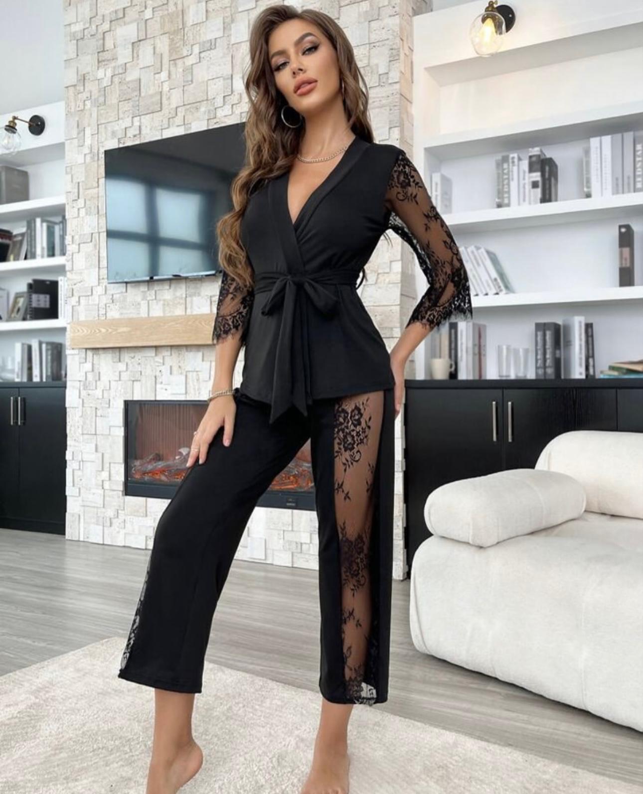 P-74 Lace Whisper 2-Piece Elegance Set |MasterMindswear