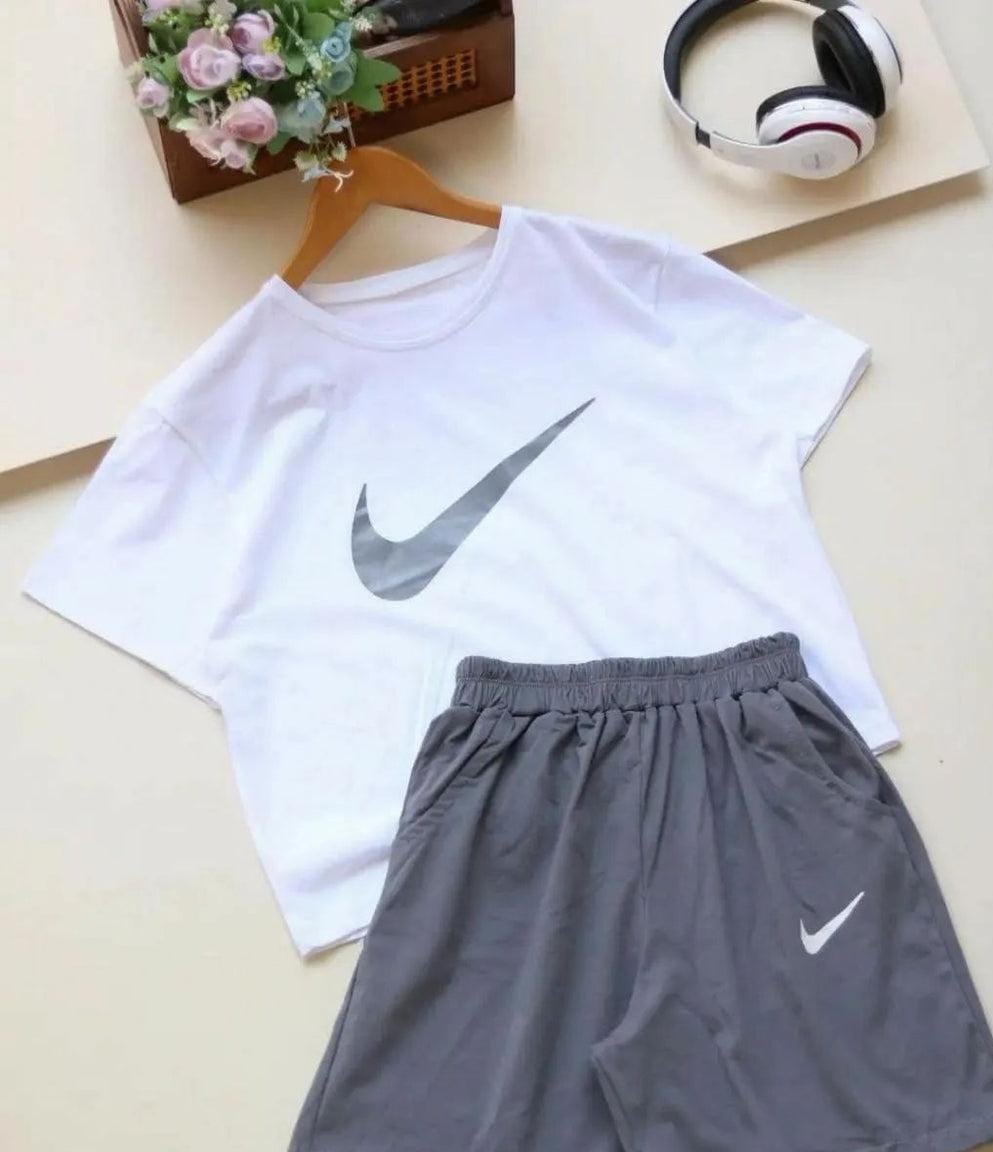 CH # 426 Printed Tee & Casual Short Combo For Women
