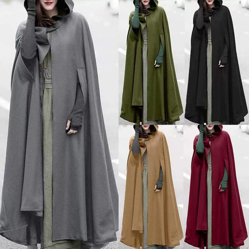 Women's stylish long cape cloak hooded Coat Hoodies PonchoWarm Cosplay Outwear CH-330