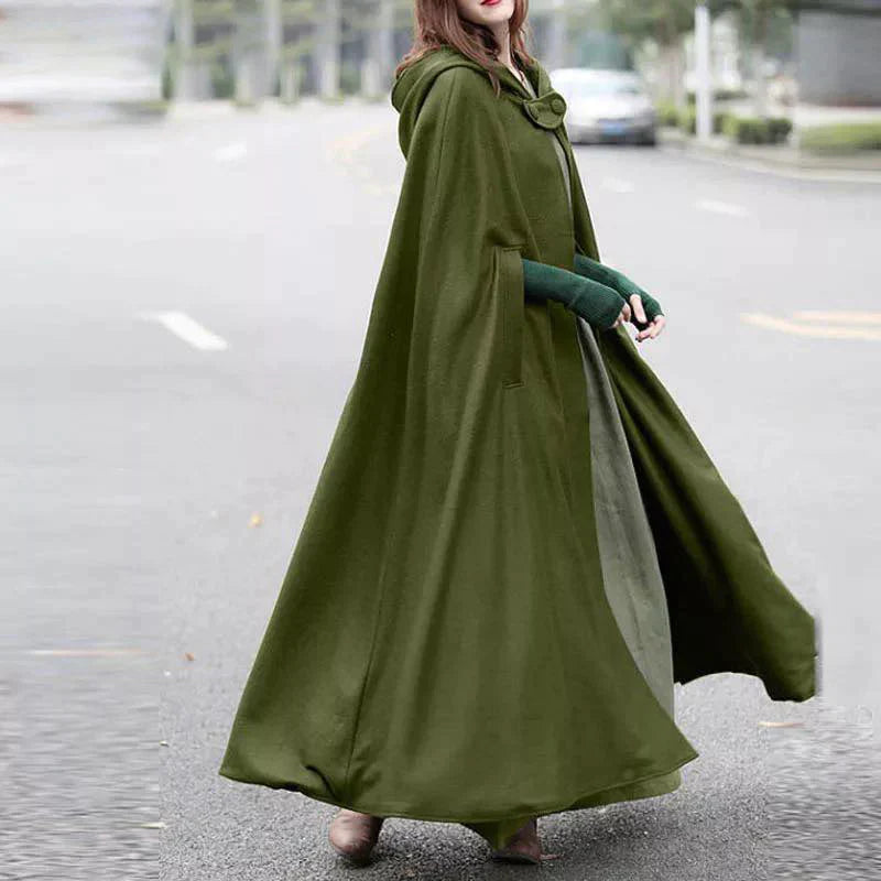 Women's stylish long cape cloak hooded Coat Hoodies PonchoWarm Cosplay Outwear CH-330