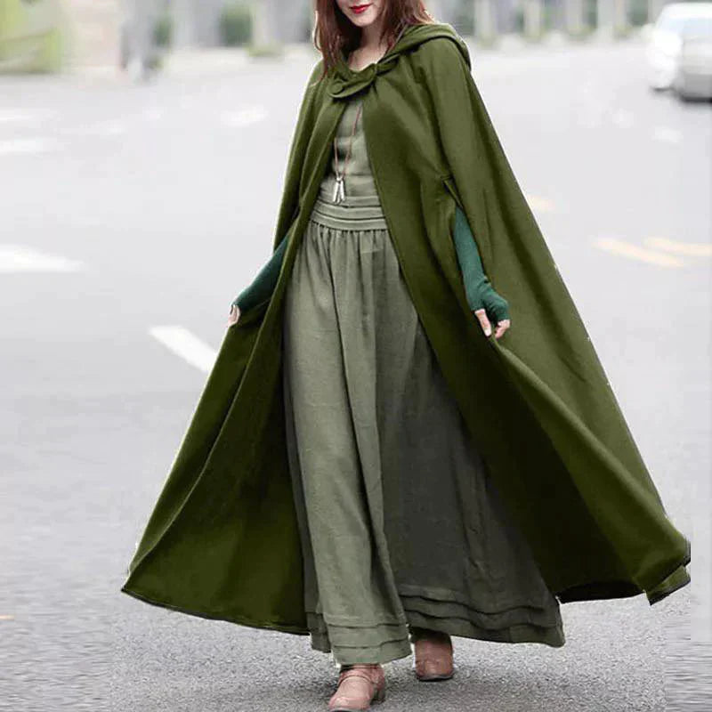 Women's stylish long cape cloak hooded Coat Hoodies PonchoWarm Cosplay Outwear CH-330