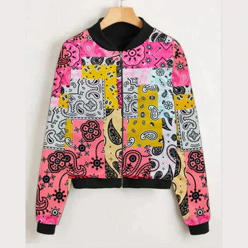 MasterMindswear wear Printed Winter Jacket Pink CHW # 22