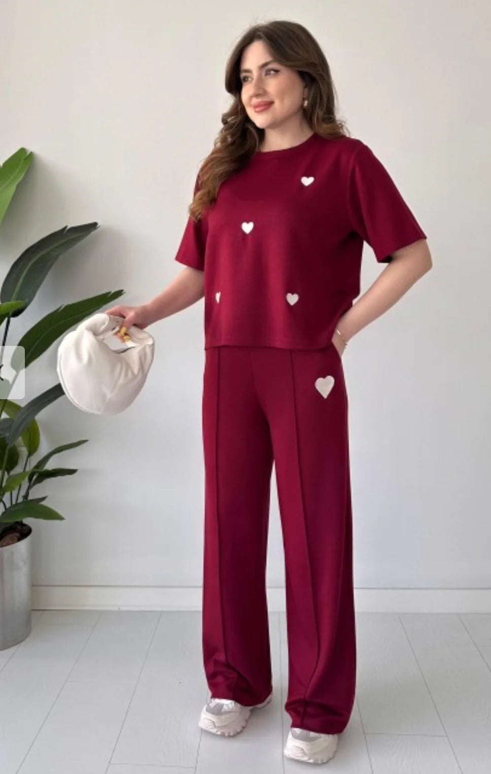 CH 556 Straight Trouser With Heart Printed Top - Mastermindswear