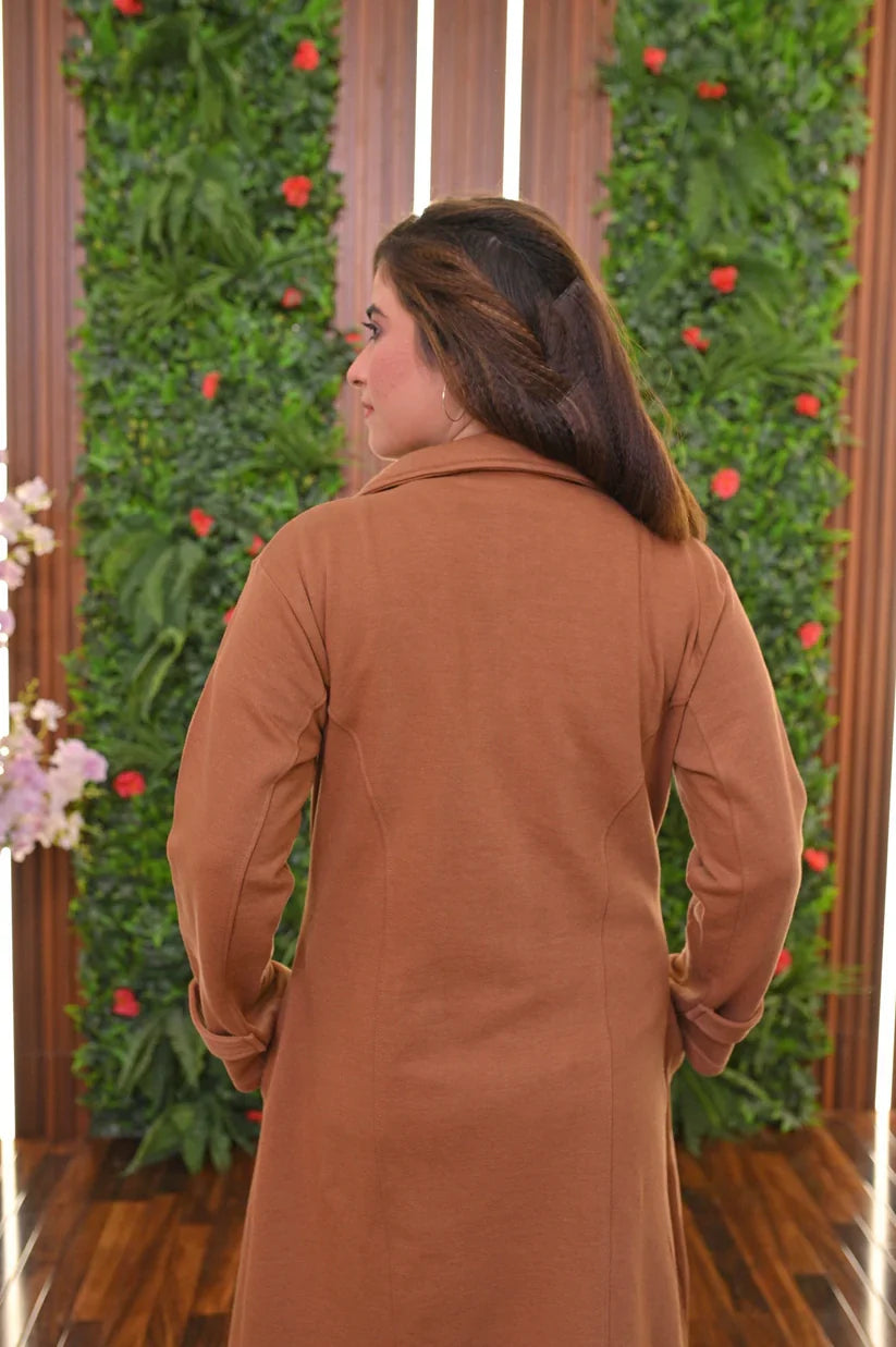 LY-23 MasterMindswear Long Fleece Trench Coat For Women's
