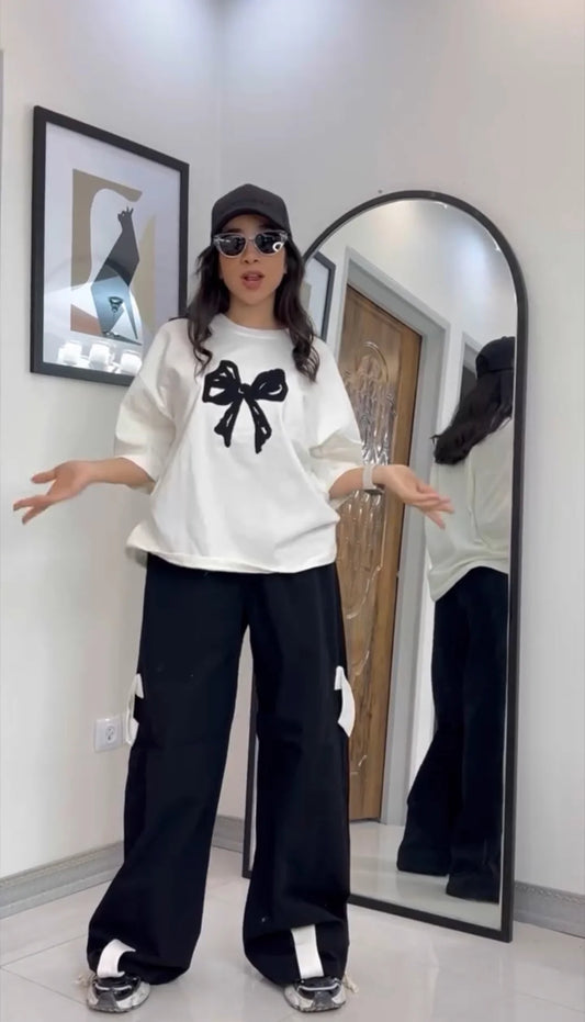 CH-559 Printed Drop-Shoulder Tee Trouser Pant Co Ord Set - Mastermindswear
