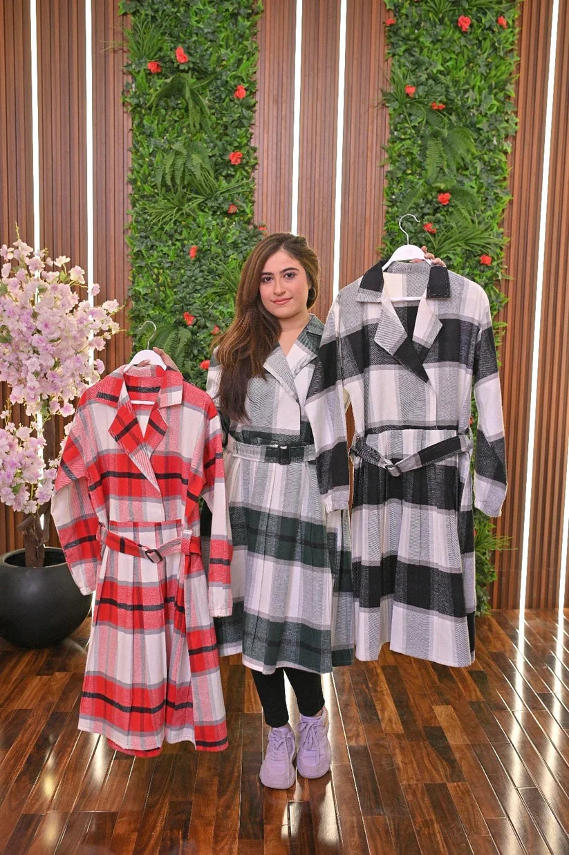 CH-489 MasterMindswear Coat Style Collared Tile Dress