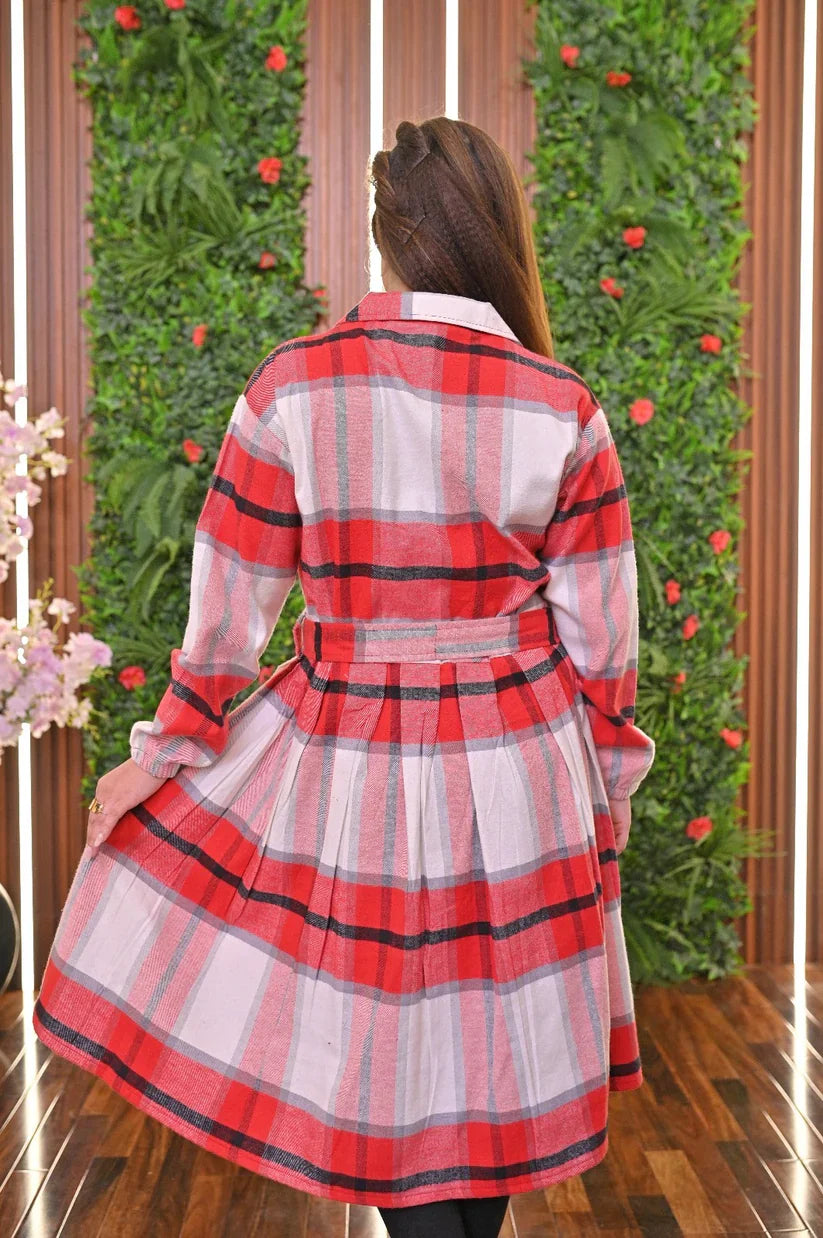 CH-489 MasterMindswear Coat Style Collared Tile Dress