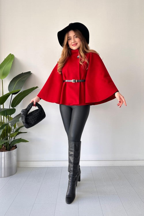 CH-509 NEW DESIGN SHORT CAP SHAWL WITH BELT