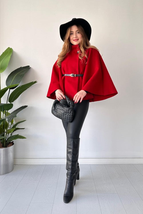 CH-509 NEW DESIGN SHORT CAP SHAWL WITH BELT