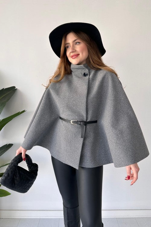 CH-509 NEW DESIGN SHORT CAP SHAWL WITH BELT