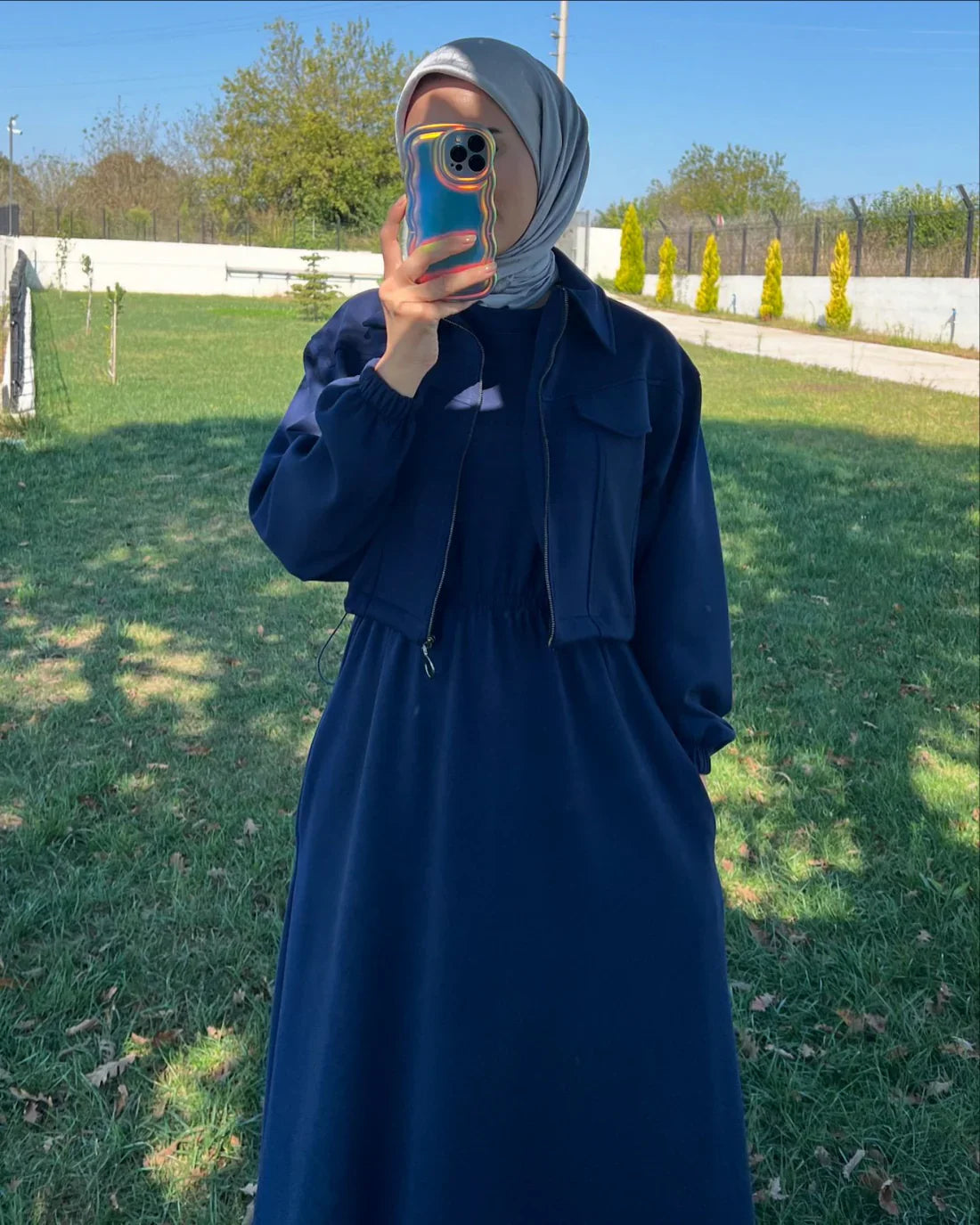 CH-499 MasterMindswear 2 Pcs Winter Outfit Long Frock With Upper Fleece Jacket