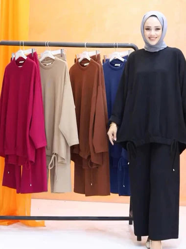 CH-511 MasterMindswear Drop Shoulder Long Loose Winter Fleece Co-ord Set
