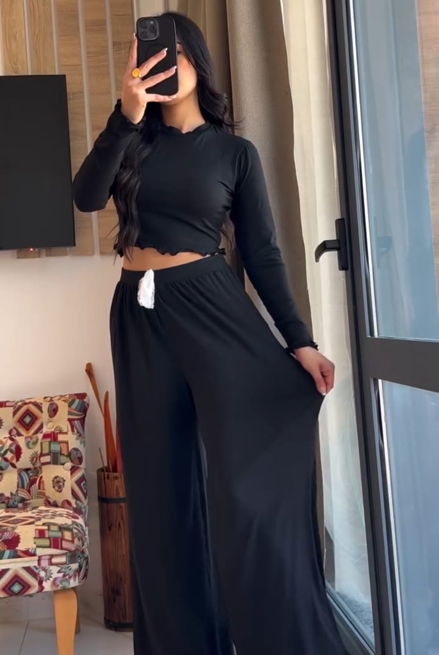 CH-546 MasterMindswear BreezeFlow Wide-Leg Loungewear Set For Summer