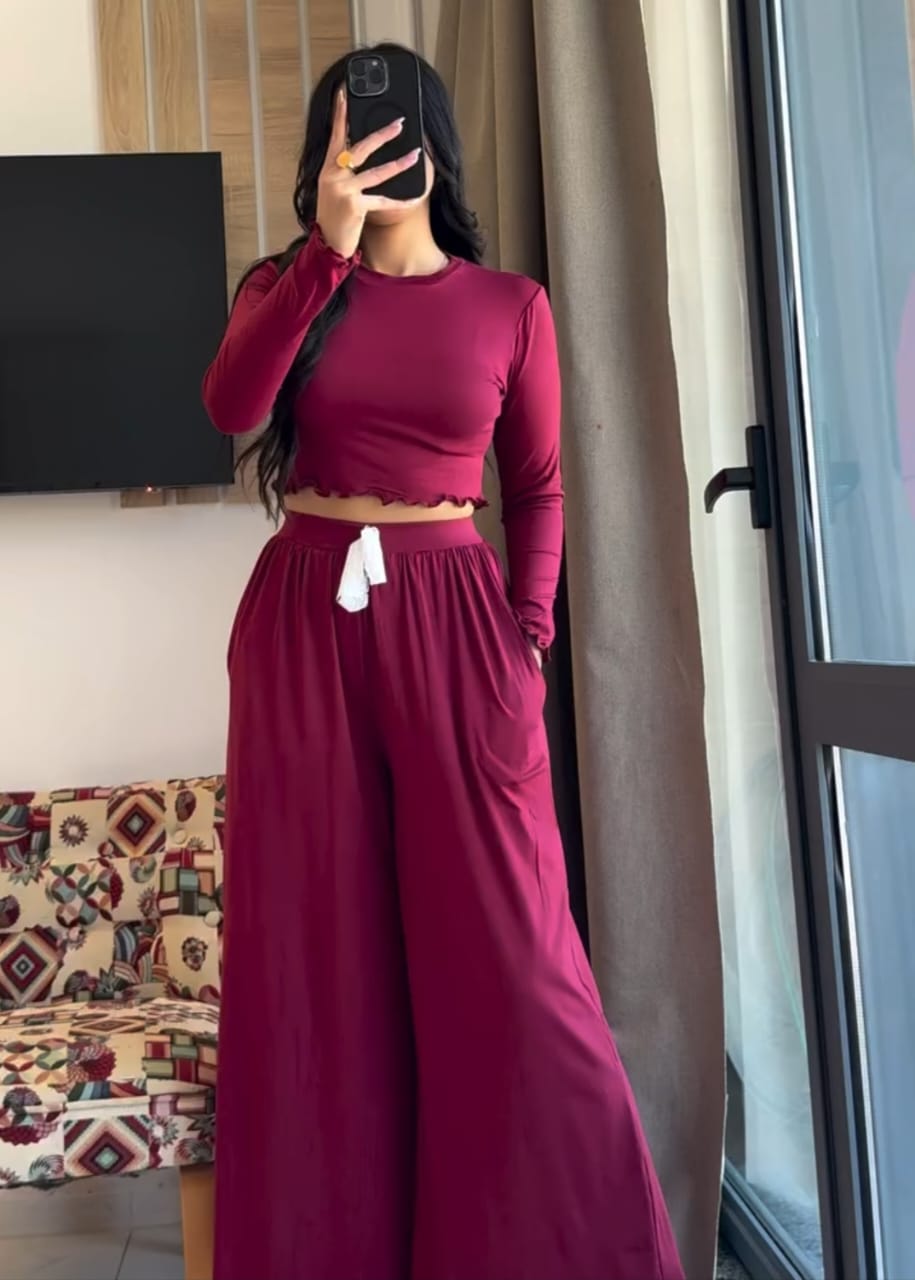 CH-546 MasterMindswear BreezeFlow Wide-Leg Loungewear Set For Summer