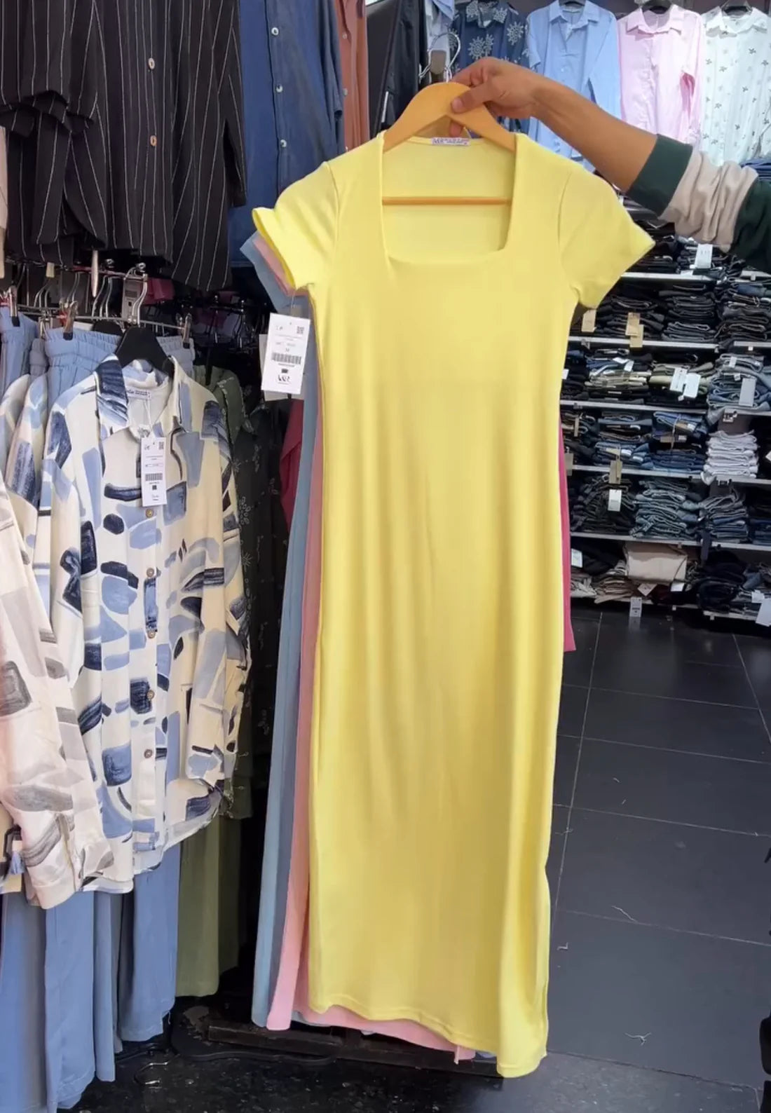 CH -571 Square Neck Style Soft Dress - Mastermindswear