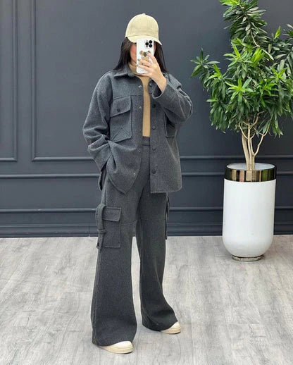 CH-373 MasterMindswear 2 Pcs Cargo Pocket Style Winter Outfit