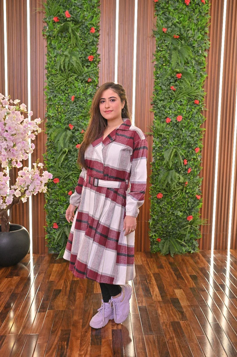 CH-489 MasterMindswear Coat Style Collared Tile Dress