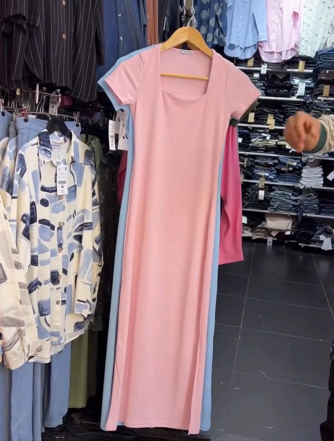 CH -571 Square Neck Style Soft Dress - Mastermindswear