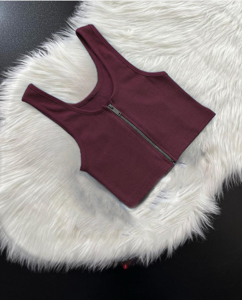 MasterMindswear Short Zipper Crop Top ch # 378