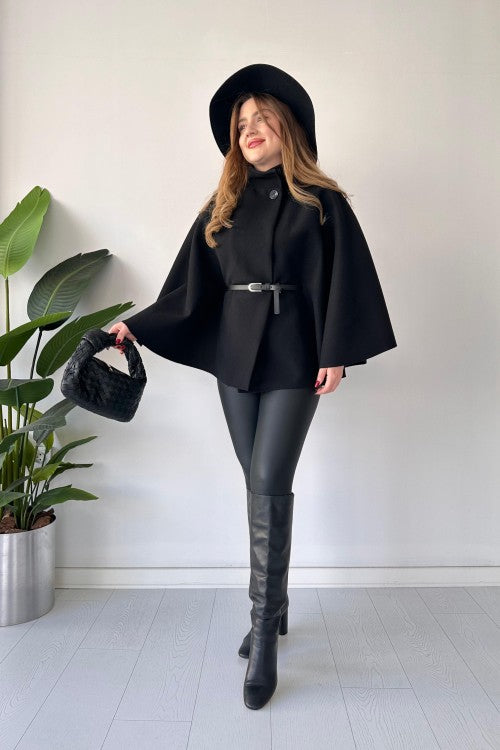 CH-509 NEW DESIGN SHORT CAP SHAWL WITH BELT