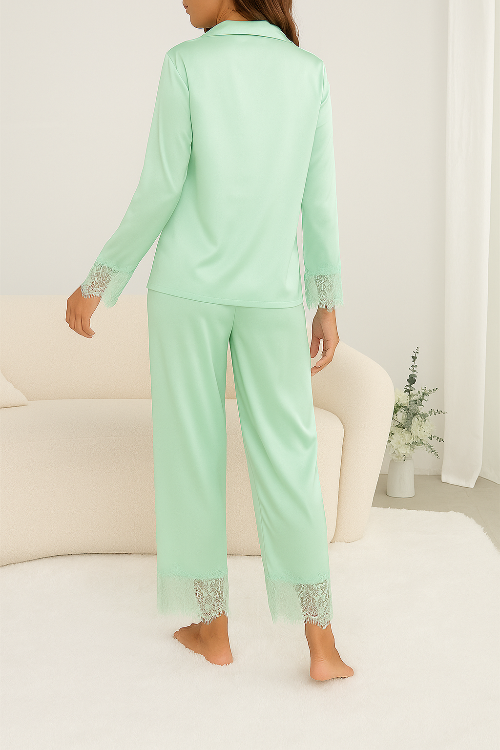 P-73 Noir Luxe Lace Pajama Set |MasterMindswear