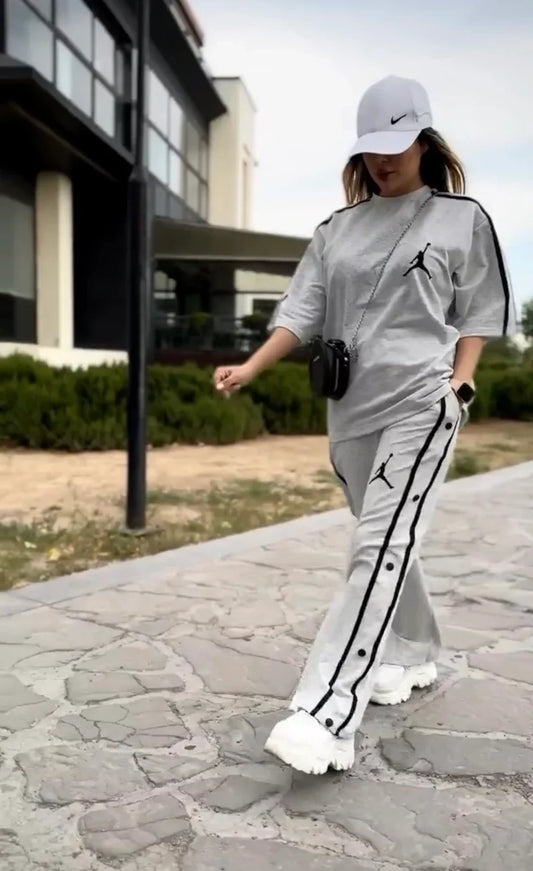 CH#440 MasterMindswear Sides Button Style T-Shirt And Jogger Pant