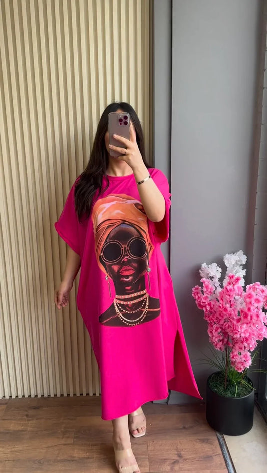 CH-457 MasterMindswear Drop Shoulder Printed Long Top