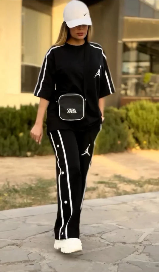 CH#440 MasterMindswear Sides Button Style T-Shirt And Jogger Pant