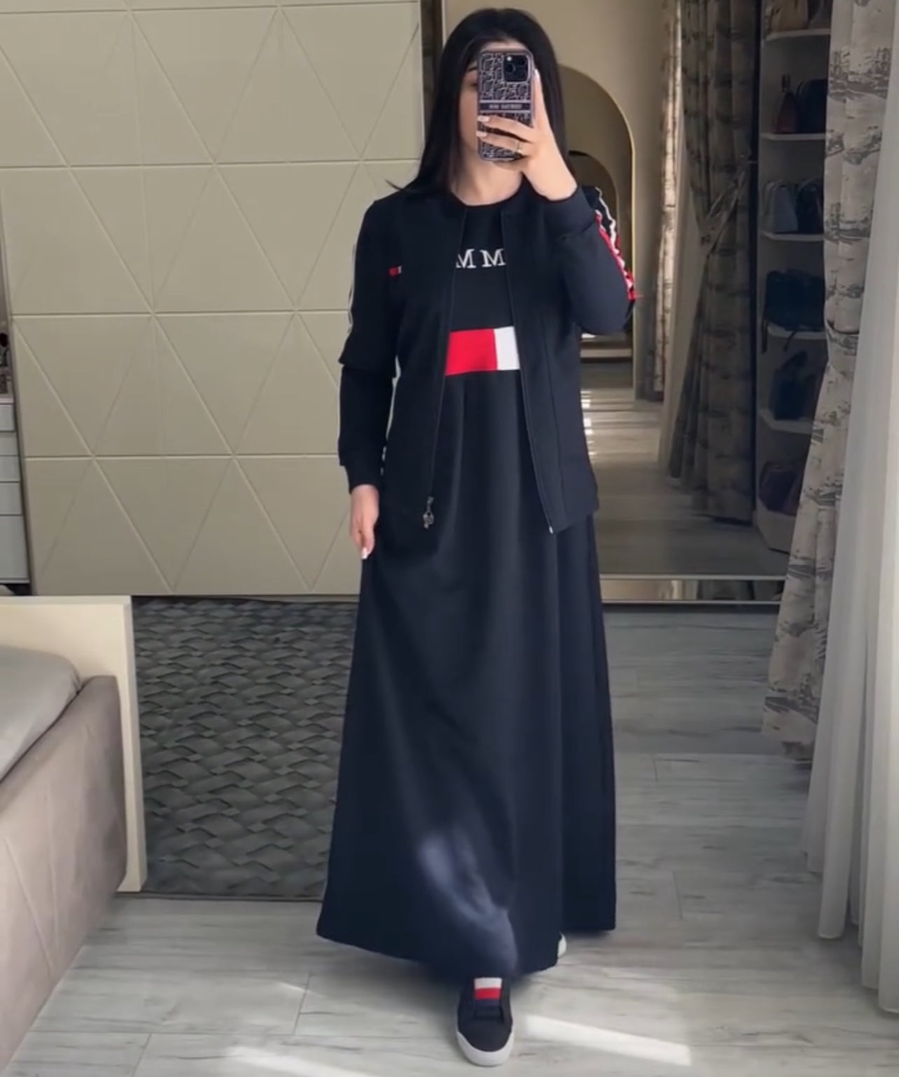 CH-492 MasterMindswear 2 Pcs Casual Outfit Upper With Long Inner Gown