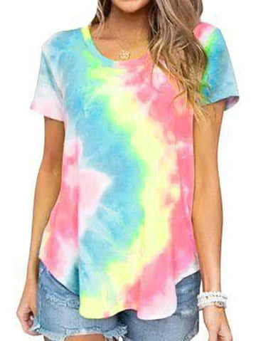 ROUND NECK RANG SHADE TIE DYE T-SHIRT CH # 78