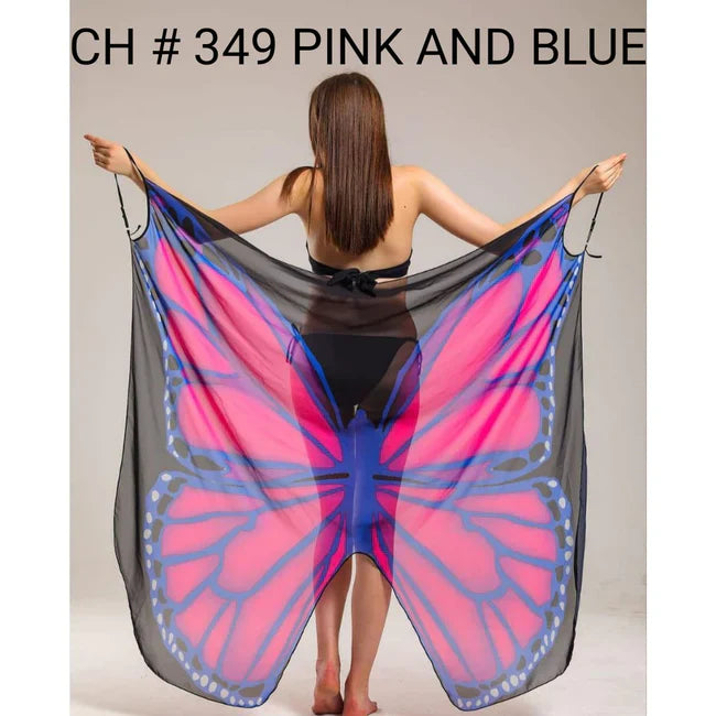 CH # 349  Butterfly Breeze Wrap - Summer Beach Cover Up 2023