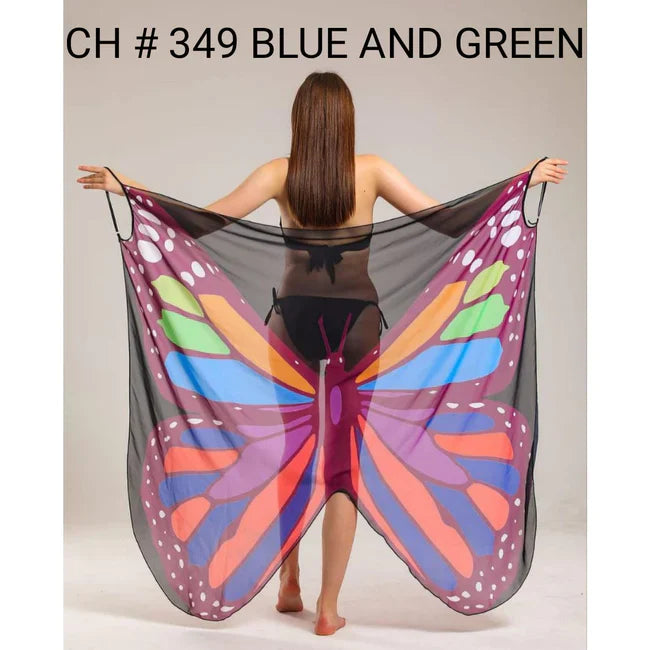 CH # 349  Butterfly Breeze Wrap - Summer Beach Cover Up 2023