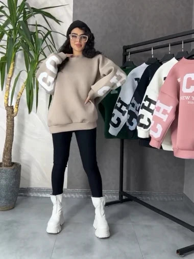 CH 501 Mastermindswear Chicago Drop Shoulder Winter Fleece Sweatshirt