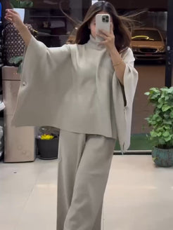 Ch # 528 MasterMindswear Poncho flare top with trouser winter fleece co ords LIMITED EDITION