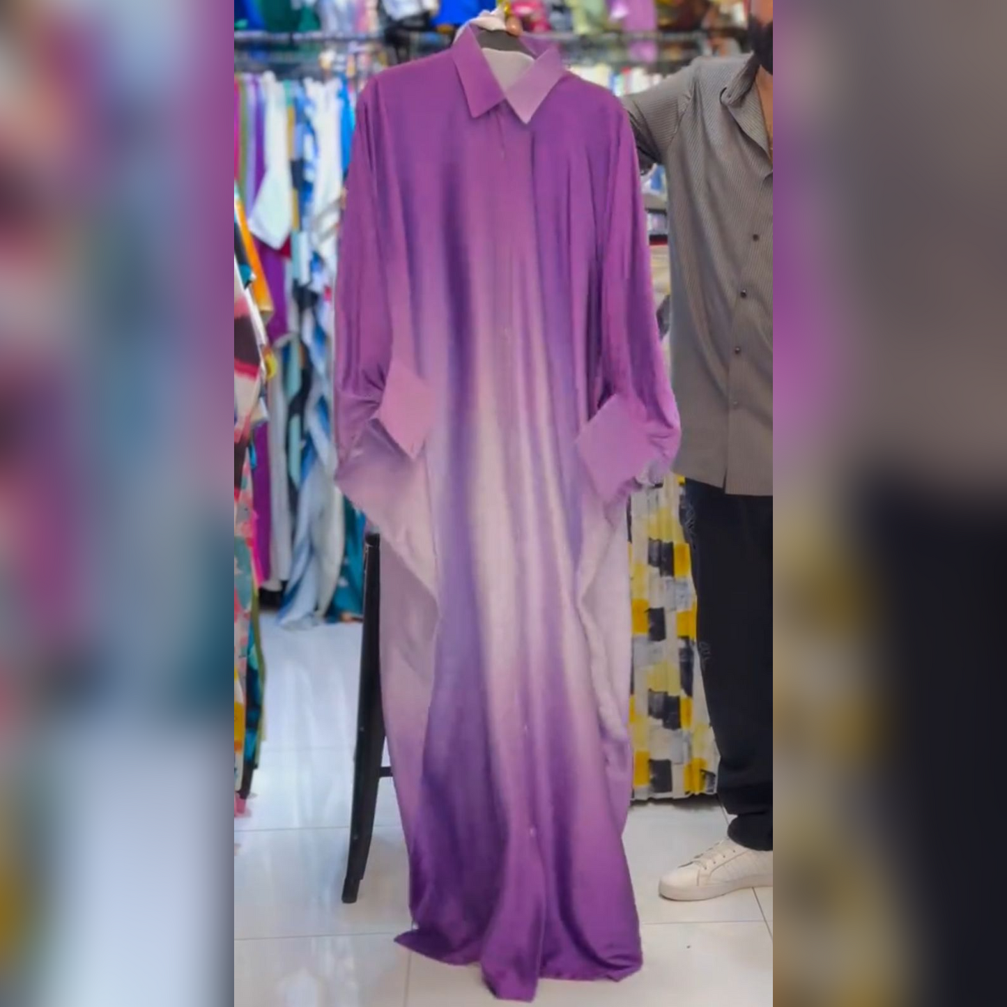 Ch-532 MasterMindswear Flowy Two-Tone Shaded Long Kaftan