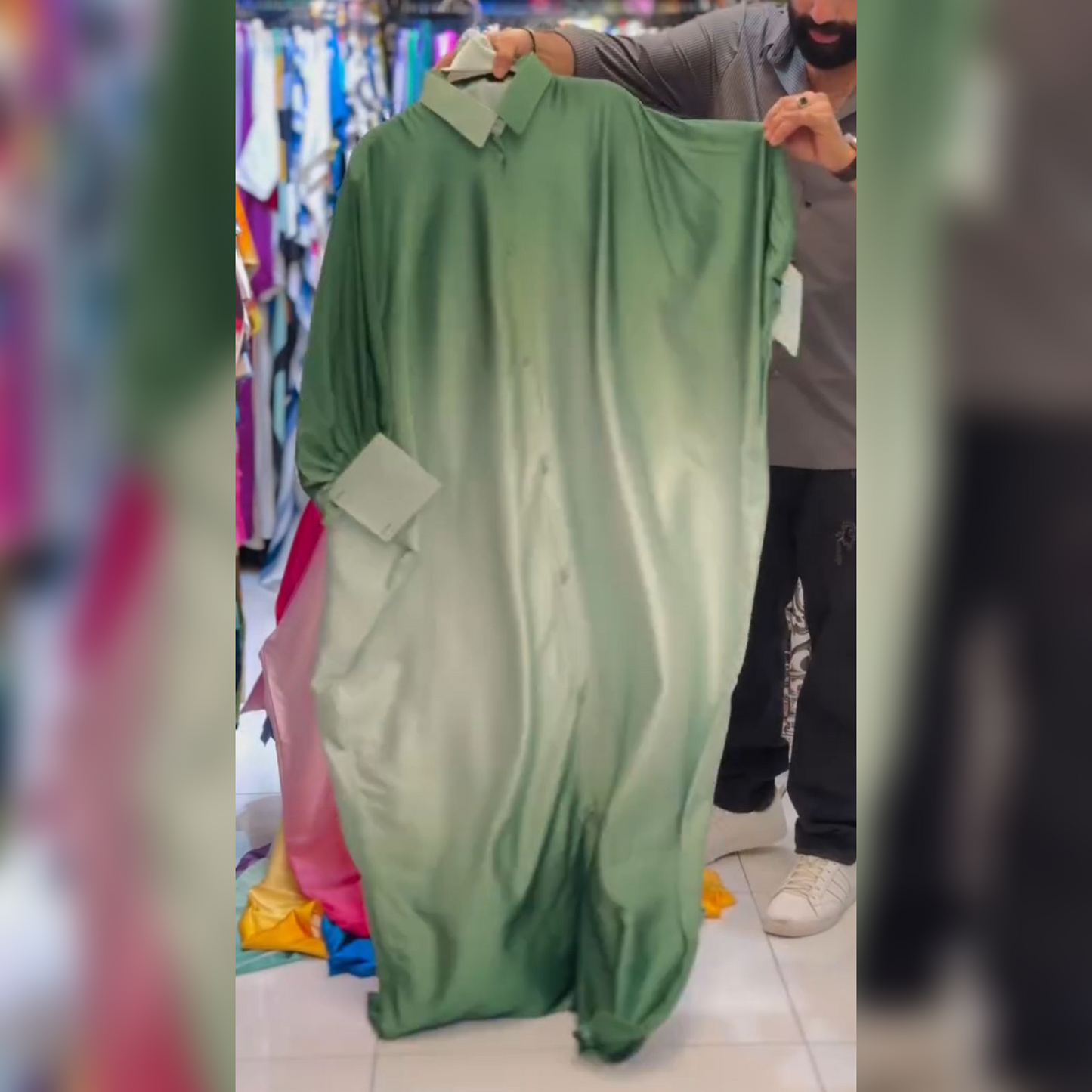 Ch-532 MasterMindswear Flowy Two-Tone Shaded Long Kaftan
