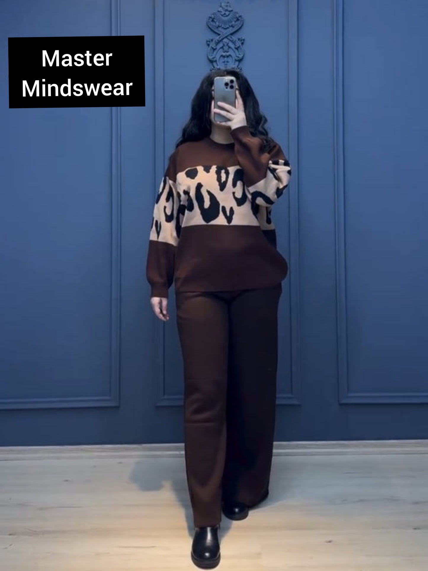 CH # 526 MasterMindswear 2 Pcs Wild Printed Fleece Co ord Set