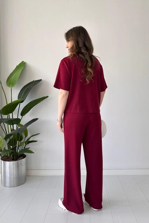 CH 556 Straight Trouser With Heart Printed Top - Mastermindswear