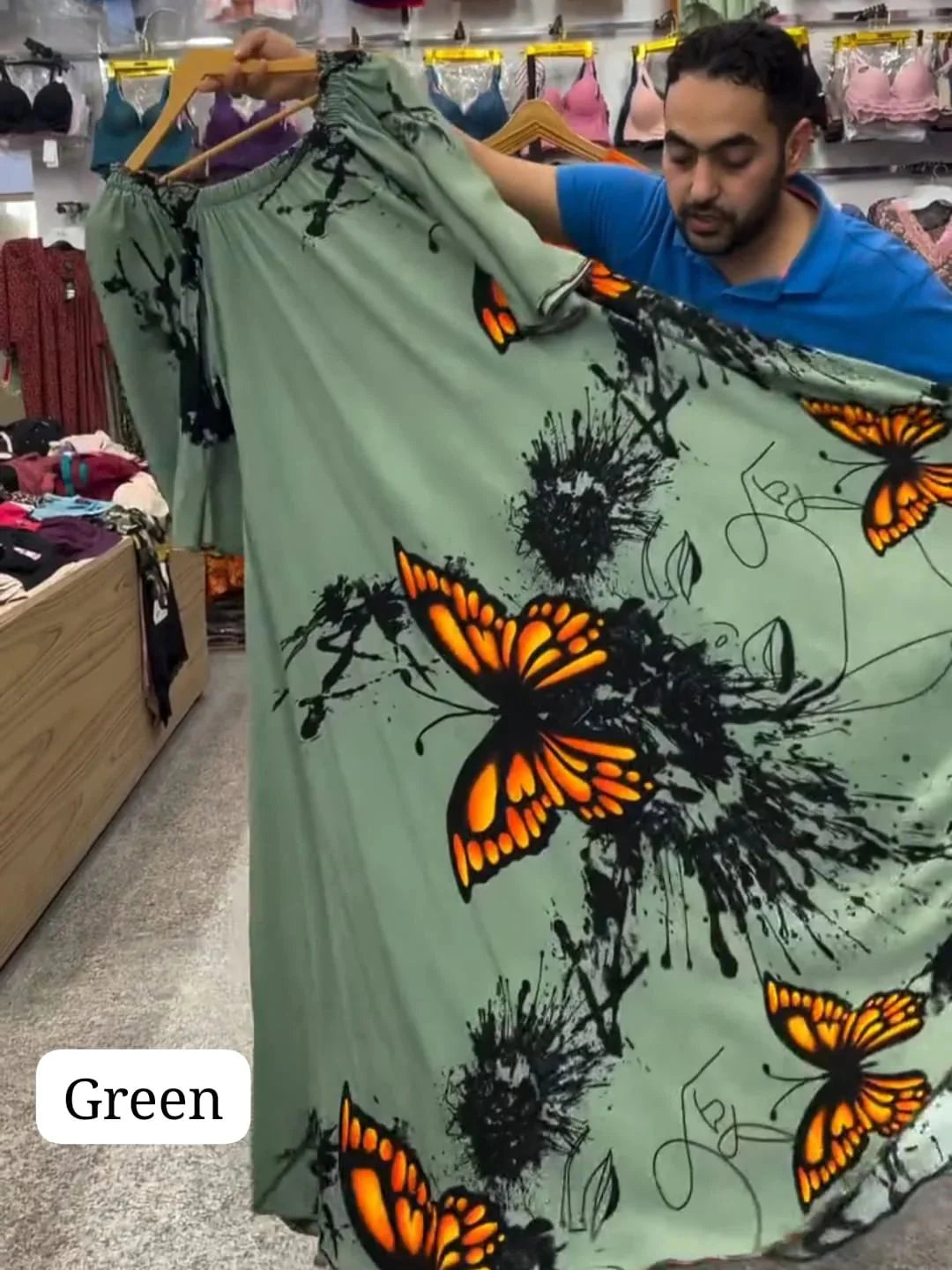 CH 554 Butterfly Printed A-Line Long Frock - Mastermindswear