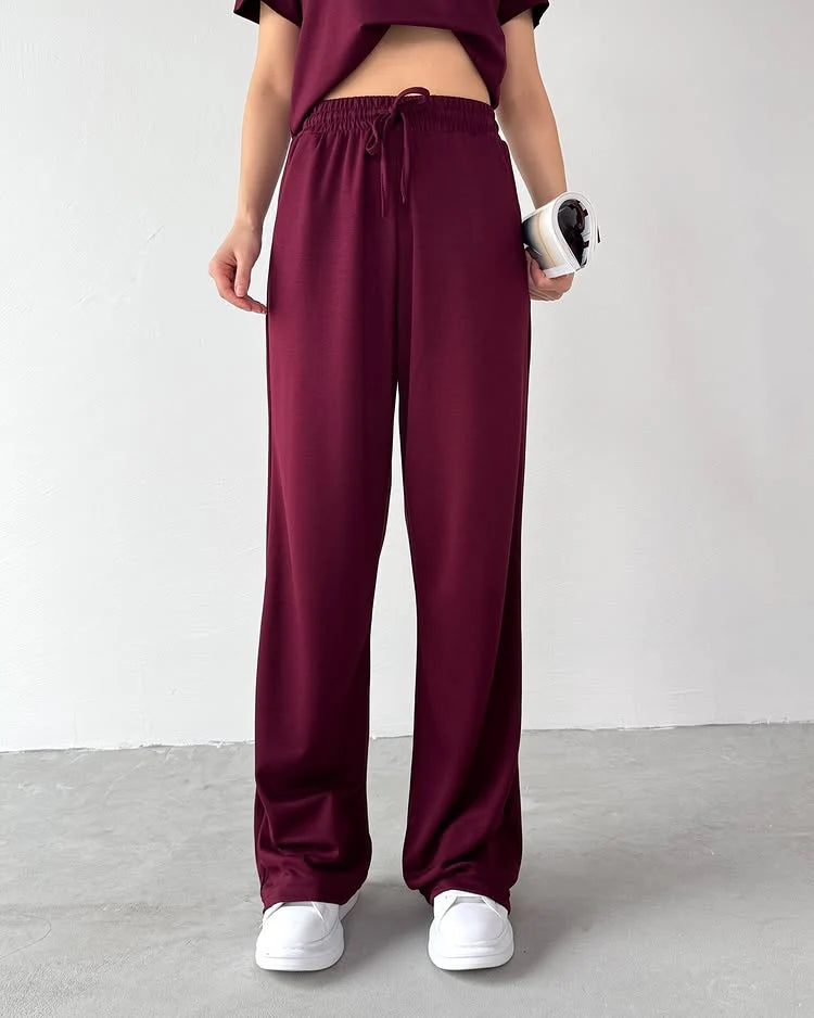 CH # 550 Summer Casual Women's Polo Collar Top & Trouser Set- Mastermindswear
