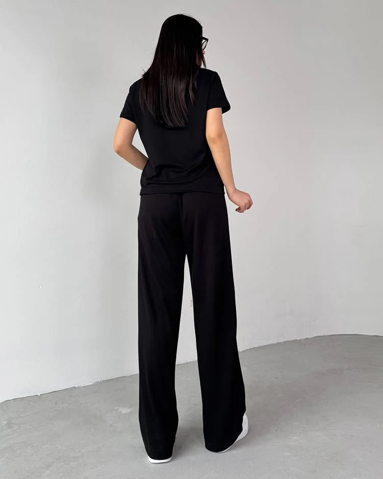 CH # 550 Summer Casual Women's Polo Collar Top & Trouser Set- Mastermindswear